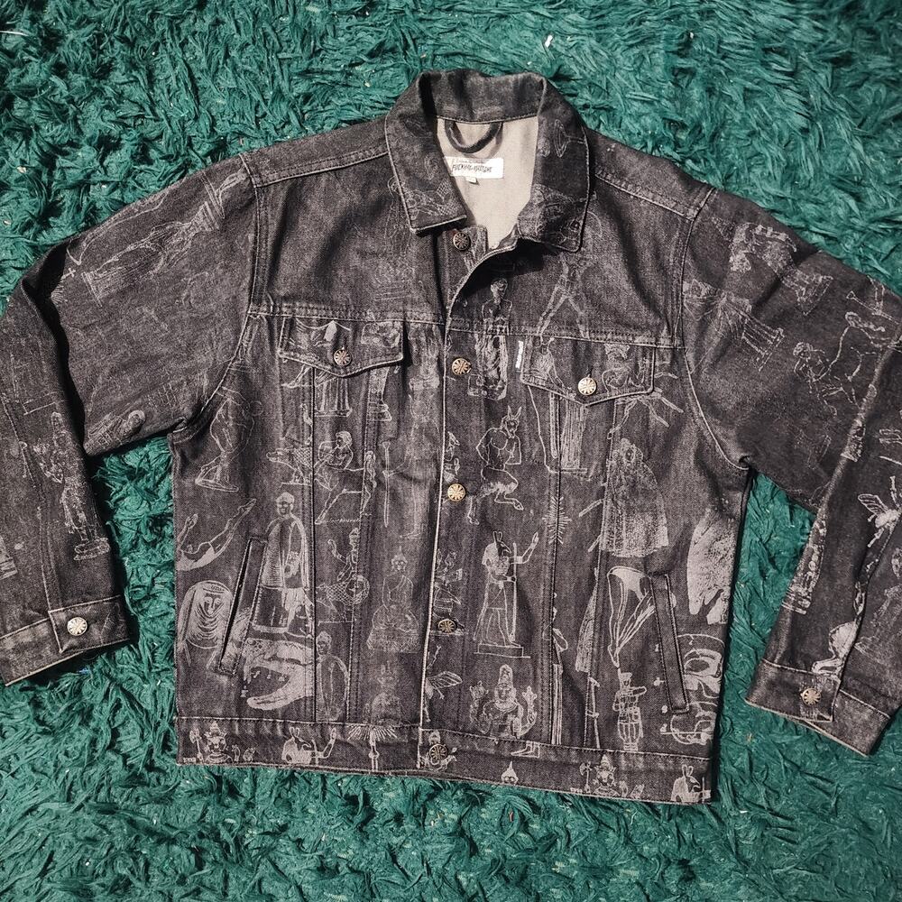Fcking Awesome All Over Print Denim Jacket Large